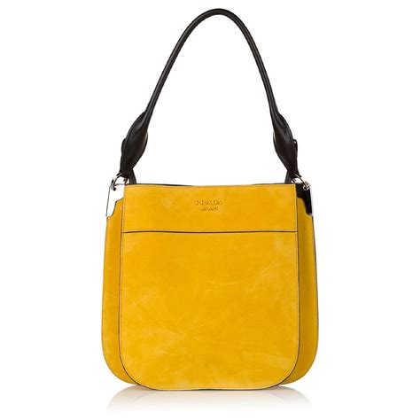 prada margit shoulder suede yellow